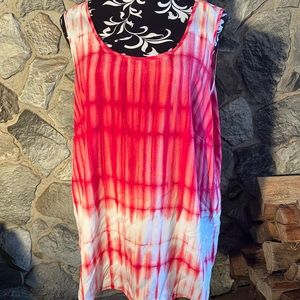 3/$16 Faded Glory Tie Dye Tank Top 1X